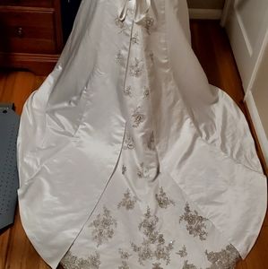 Strapless A-line Satin Wedding Dress